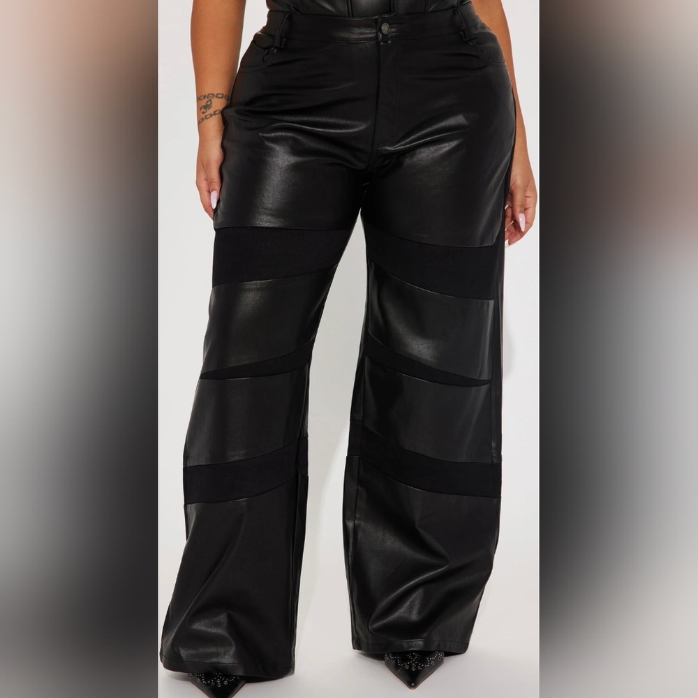 Faux leather pants